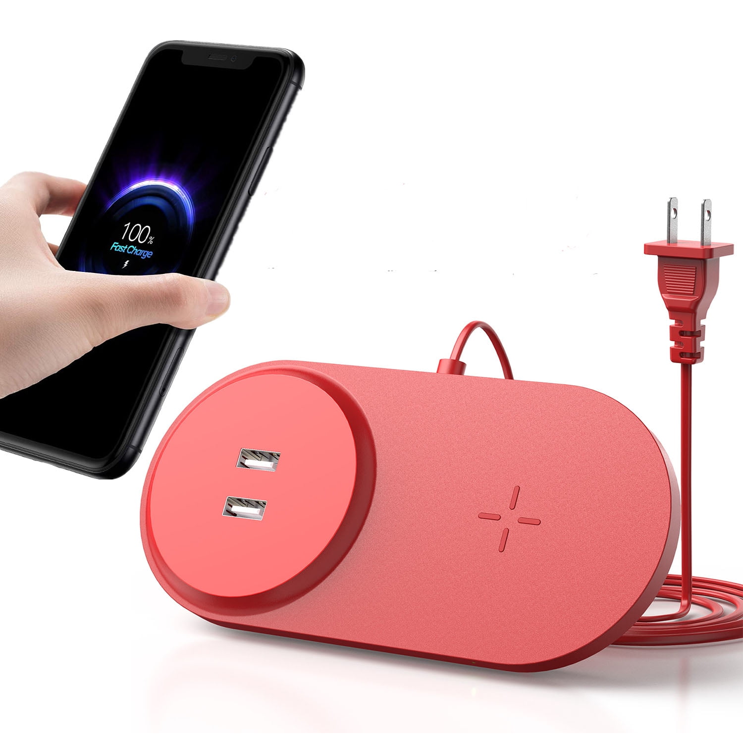 Fast Wireless Charger with 2 Port USB, 26W Wireless Charging Pad with