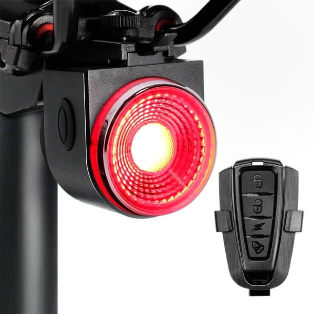 (2 piezas) Luz trasera de freno de bicicleta USB recargable inalámbrica antirrobo alarma luz trasera automática LED rojo intermitente luces traseras impermeable ciclismo de carretera luz est