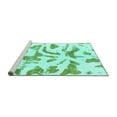 thumbnail image 2 of Ahgly Company Machine Washable Indoor Square Abstract Turquoise Blue Modern Area Rugs, 8' Square, 2 of 4