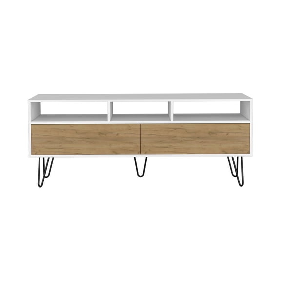 We Have Furniture Glenns Ferry Tv Stand, Living Room, White/Macadamia