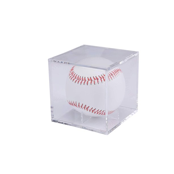 Baseball Display Case, Square Clear Cube Baseball Holder, Storage, Box