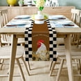 thumbnail image 2 of Table Runner Dresser Scarves 90 Inch Long, Farm Animal Rooster Cock and Sunflowers Linen Dining Table Runners Black White Grid Tabletop Scarf for Wedding Holiday Party Kitchen, 2 of 7