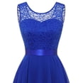 thumbnail image 3 of Vestidos de Fiesta Elegantes de gasa Vestido de fiesta irregular Vestido de fiesta con costuras de encaje Vestido de noche Ygjytge Azul T XXL para Mujer, 3 of 8