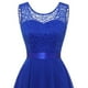 thumbnail image 3 of Vestidos de Fiesta Elegantes de gasa Vestido de fiesta irregular Vestido de fiesta con costuras de encaje Vestido de noche Cgtredaw Azul T M para Mujer, 3 of 9