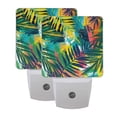 thumbnail image 7 of Hand Painted Tropical Leaf Night Light 2 Pack LED Nightlight Plug into Wall Dusk to Dawn Sensor Soft White, 7 of 7