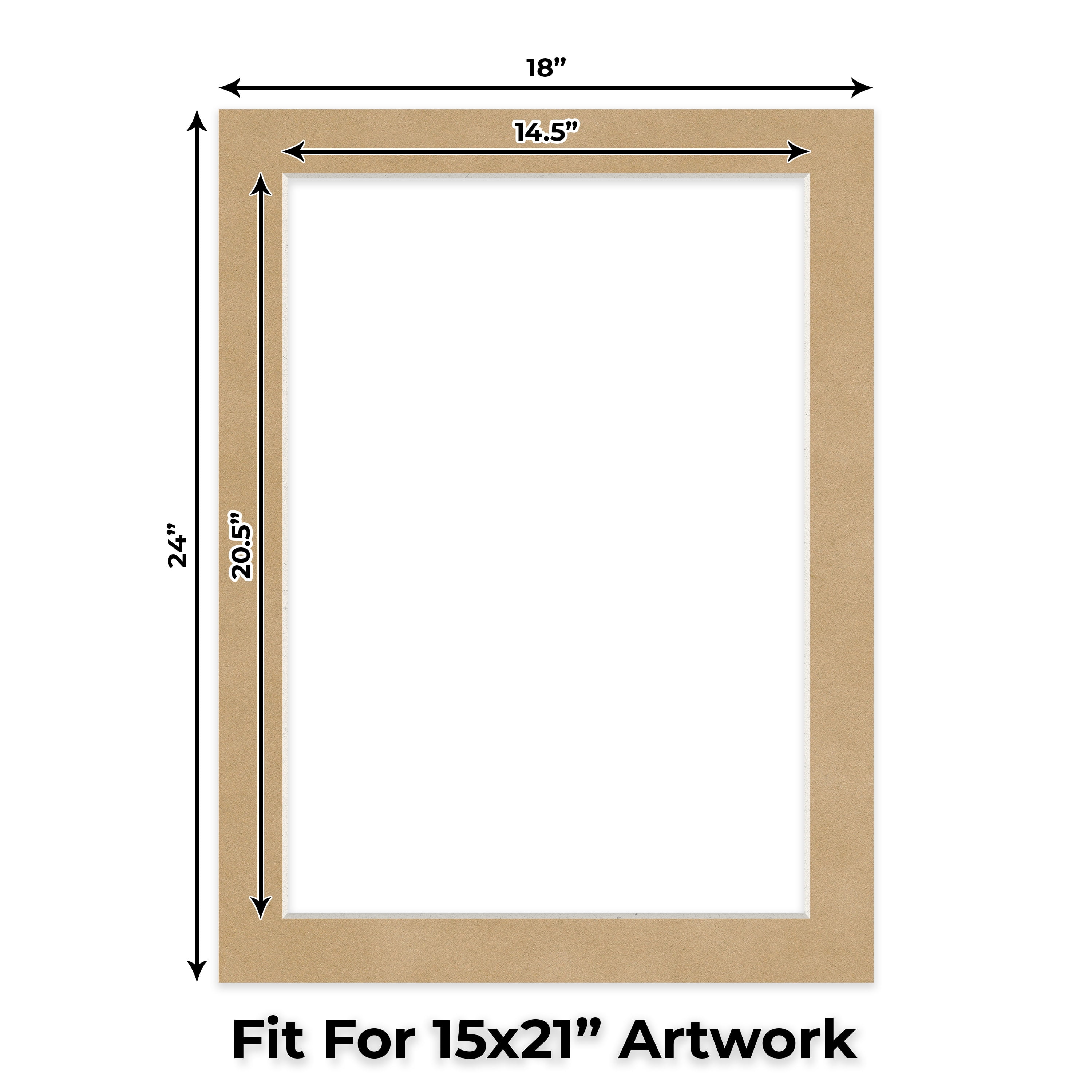 Beige Suede Picture Frame Mat for 18x24 Frames - Fits 15x21 Photos - 25 Mats