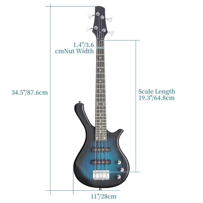 Ktaxon 36in Electric Bass Guitar with 2*10W AMP, SS Pickups, Bag