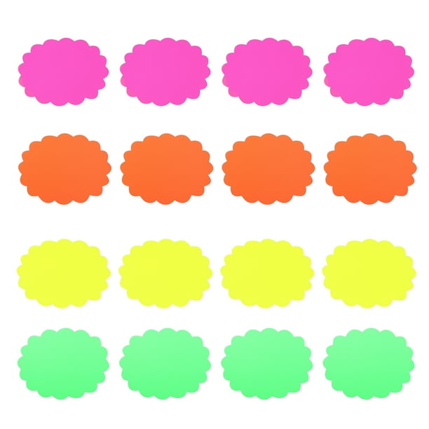 40pcs Precio práctico Etiqueta Fluorescente Papel Precio Etiquetas Etiqueta en forma de explosión