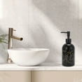 thumbnail image 2 of Unique Bargains 1 Pc Reusable Cylinder Marble Soap Dispenser 13.53oz Black Gold Tone, 2 of 6