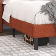 thumbnail image 5 of Einfach Queen Size Platform Bed Frame with Fabric Upholstered Wingback Headboard, Burnt Orange, 5 of 7