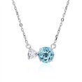 thumbnail image 1 of Collar con colgante único de piedra natal de diciembre JeenMata topacio azul circonita cúbica baño de oro blanco sobre plata esterlina, 1 of 5