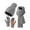 Grey, variant on COM1950s Hat and Gloves, Gloves for Winter, European Winter Knitted Warm Gloves Hats Scarves Three Piece Set with Thick Velvet and Hat, Warm Winter Gloves, Hats and Gloves