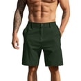 thumbnail image 2 of JoveMarine Men's Straight Leg Cargo Shorts with Zipper Pockets, Loose Fit Casual Work Shorts for Outdoor, Exercise and Daily Wear Army Green L, 2 of 5