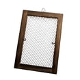 thumbnail image 2 of Soporte para colgar un tablero con diseño de helecho cuerno de ciervo, de madera, vertical, para decoración del hogar, con marco de malla metálica. 35cm x 25cm, 2 of 8