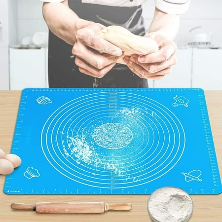 

24 by 16 inch Pastry Mat for Kneading Rolling Dough Thicken Silicone Non-stick Non-slip Pastry Mat Board with Measurement Food Grade Baking Mat
