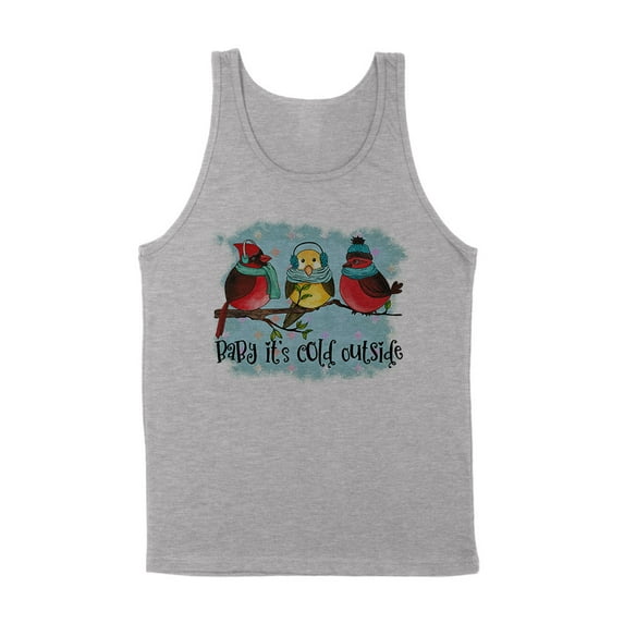 Birds It's Cold Outside Tank Top Unisex 2X-Large Grey
