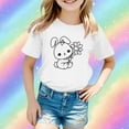 thumbnail image 5 of MIXUE Toddler Girls Tops & T-Shirts Easter Bunny Kids Cute Diy Egg Graphic Print Soft Round Neck Short Sleeve Pullover Tee Shirts Sportwear,White,4-5 Years, 5 of 6