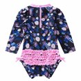 thumbnail image 2 of MSemis Baby Girls Toddler Print UPF 50+ Sun Protection Zipper Rash Guard Swimsuit, 2 of 4
