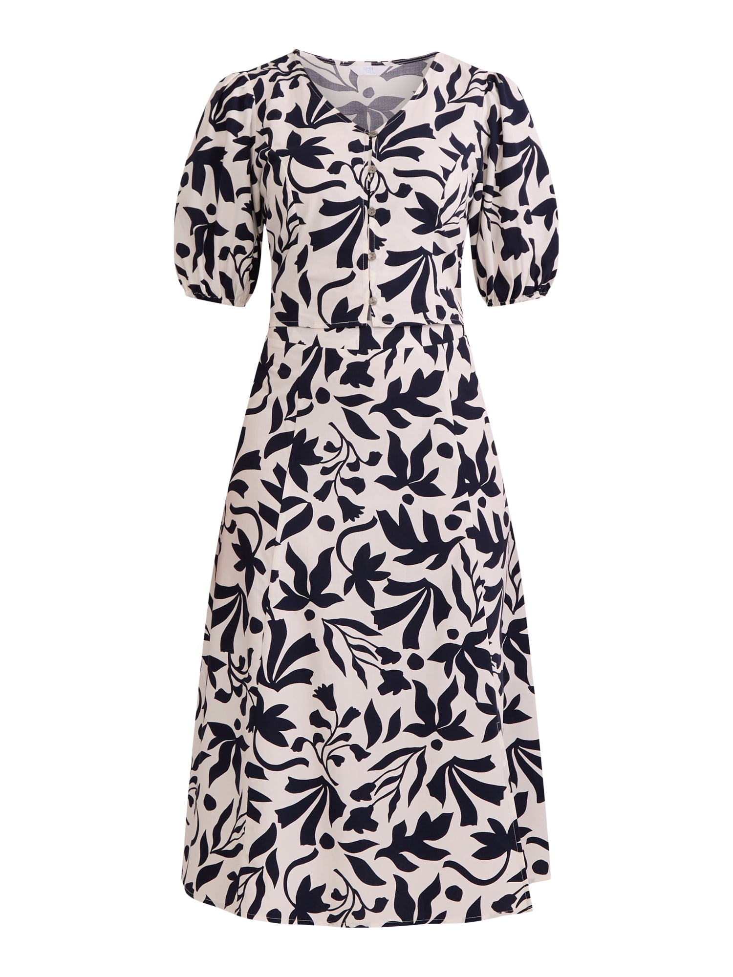 Time and Tru Women's Poplin Skirt Set, Sizes XS-XXXL