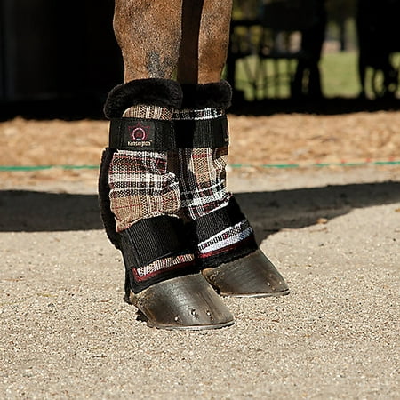 Kensington Pony Fly Boots Black Plaid (Best Ice Boots For Horses)