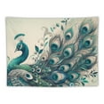 thumbnail image 5 of GOSMITH Tapestry Teal Peacock Vintage Watercolor Blue Teal Turquoise Peacock Gifts Painting, 5 of 6