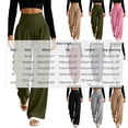thumbnail image 4 of VBVC Women's High V-Waist Pleated Yoga Pants , Wide Leg Trousers For Women , Ladies' Stretchy Lounge Bottoms with Pockets, S-2XL, 4 of 9