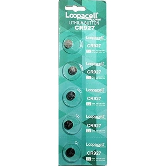 Loopacell Brand CR927 Lithium 3V Batteries 5 Pack