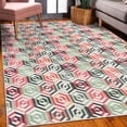 thumbnail image 3 of Geometric Decorative Rug, Abstract Cubes Isometric Hexagonal Shaped Pattern Colorful Retro Design Print, Quality Carpet for Bedroom Dorm and Living Room, 6 Sizes, Dark Sea, by Ambesonne, 3 of 4