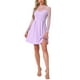 thumbnail image 1 of INSPIRE CHIC Vestido de Mujer de Malla con Corazón, Manga Larga, Estilo Gótico, Vestido de Cóctel Mini en Color Púrpura Claro, 1 of 8
