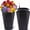 Black, variant on Riedhoff Self-Watering Planter Pots Set of 2, 16" Tall, Water Level Monitor, Drainage Holes, Black