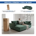 thumbnail image 2 of Sala Modular en Forma de L de 3 Plazas con Chaise Longue | Emilie Verde | Tapizado en Tela Resistente con Cojines Decorativos, 2 of 14