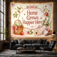 thumbnail image 6 of Home Grows Happier Here with Strawberry Basket, Cheerful Cottagecore Style for Garden Lovers, Farmhouse Wall Art, Housewarming Gift, Tapestry Wall Hanging for Kitchen and Entryway, 6 of 7