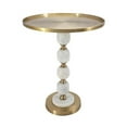 thumbnail image 3 of A&B Home Marble & Metal Tray Side Table - Small - Gold/White, 3 of 6