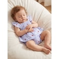 thumbnail image 5 of Cenuakty Newborn Baby 3M 6M 12M 18M 24M Girls Independence Day Outfits Adorable Star Print Flying Sleeve Square Neck Tops and Shorts Set, 5 of 9