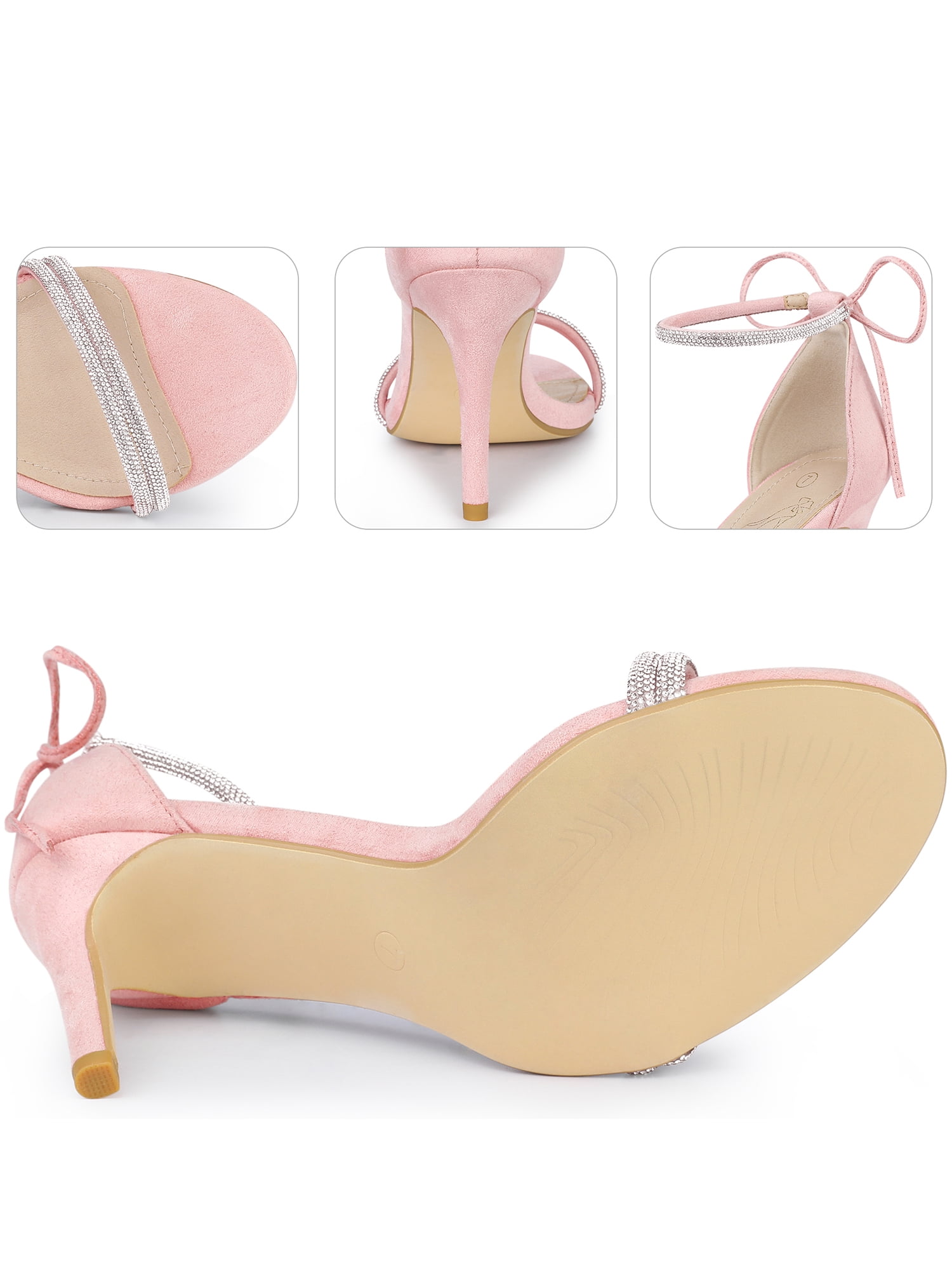 DARING DIVA Women's Ankle-Tie Stiletto Heels Sandals Pink 10
