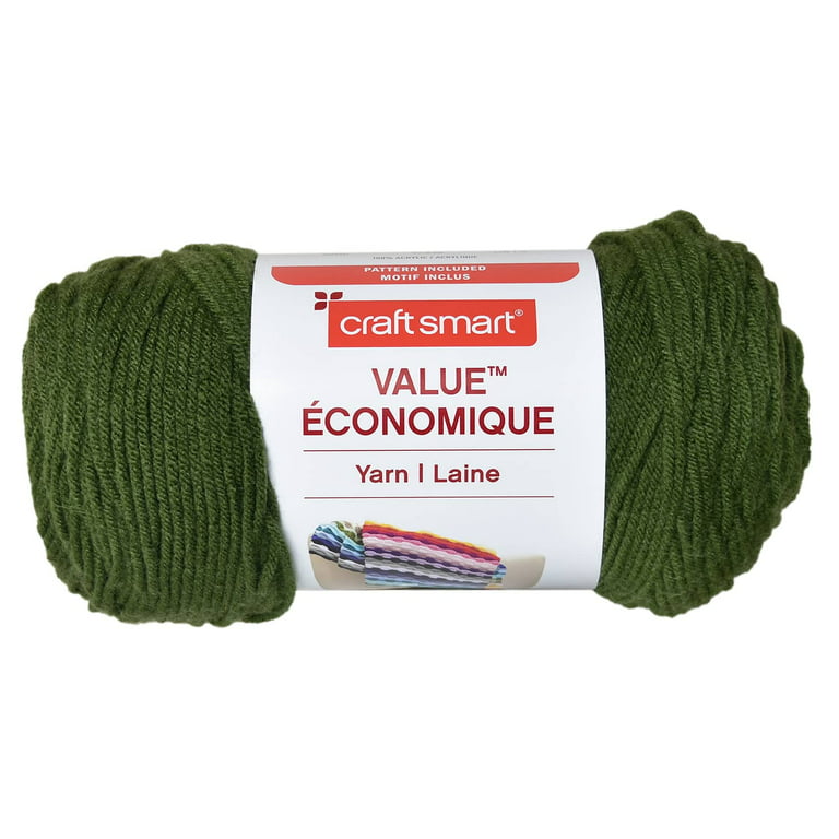 Soft Classic Solid Yarn by Loops & Threads - Solid Color Yarn for Knitting,  Crochet, Weaving, Arts & Crafts - Mint, Bulk 12 Pack 