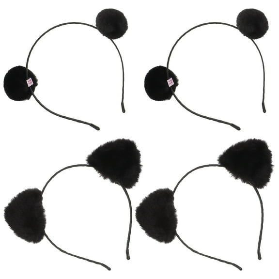 ifundom Black Cat Ears Headband Set of 4, and Stretchy Costume Accessories for Parties, Shows, and Dress Up