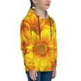 thumbnail image 3 of Kll Unisex Kids Boys Girls Hooded Pocket Pullover Hoodies-3d Sunflowers, 3 of 9