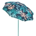 thumbnail image 2 of SlumberTrek Moda Adjustable Height Push Button Tilt Beach Umbrella, Coral Leaf, 2 of 8