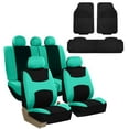 thumbnail image 1 of FH Group Car Seat Covers Light & Breezy Flat Cloth, Full Set w/ Trimmable Vinyl Floor Mats, 1 of 7