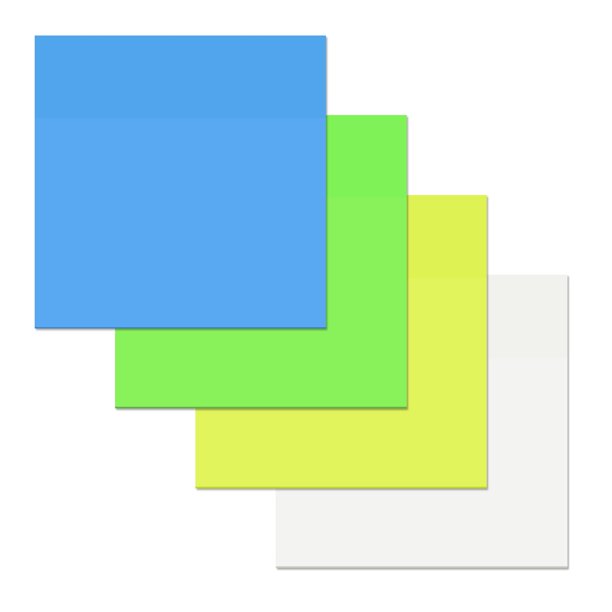 Notas adhesivas KyltoSynth de 3 x 3 pulgadas, 200 hojas transparentes, 4 colores