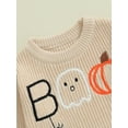 thumbnail image 6 of FEORJGP Toddler Girls Boys Halloween Clothes 0 3M 6M 9M 12M 18M 2T 3T Infant Baby Long Sleeve Sweater Crew Neck Knitted Jumpers Pumpkin Ghost Spider Ln Cozy Chunky Cable Tops for Fall Winter, 6 of 7