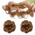 thumbnail image 2 of Benehair Messy Bun 100% Human Hair Pieces Extensions Scrunchies Updo Chignons Remy Hair Elastic Band Wavy Curly Soft Browm US, 2 of 9
