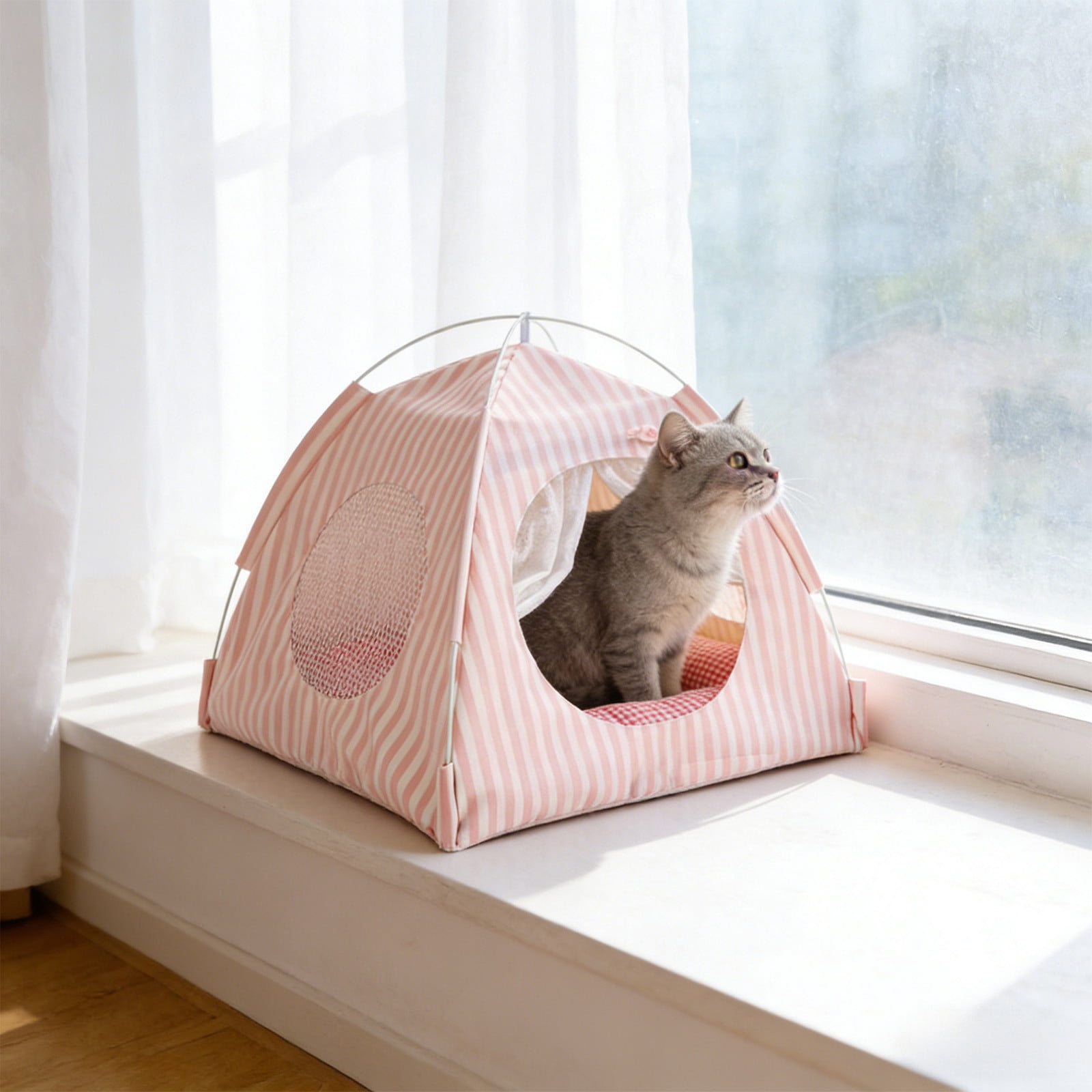 Portable Pet Tent Foldable Mosquito Proof Bed, Indoor Outdoor Breathable Travel Camping Shelter for Small Dogs Cats