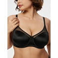 thumbnail image 2 of Deyllo Women Plus Size Push Up Bras Plunge V Neck Underwire Support Bras Smooth Seamless Black Bras Clothes Size 38DDD, 2 of 4