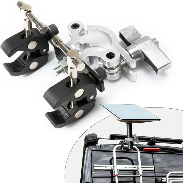 facai-Starlink Mount Mini Clamp, Starlink Mini Mounting Kit, Starlink Mini RV Mount for Starlink Pole Mount, Starlink Mini Roof Mount, Outdoor Portable Installation, Starlink Mini Accessories for Cam