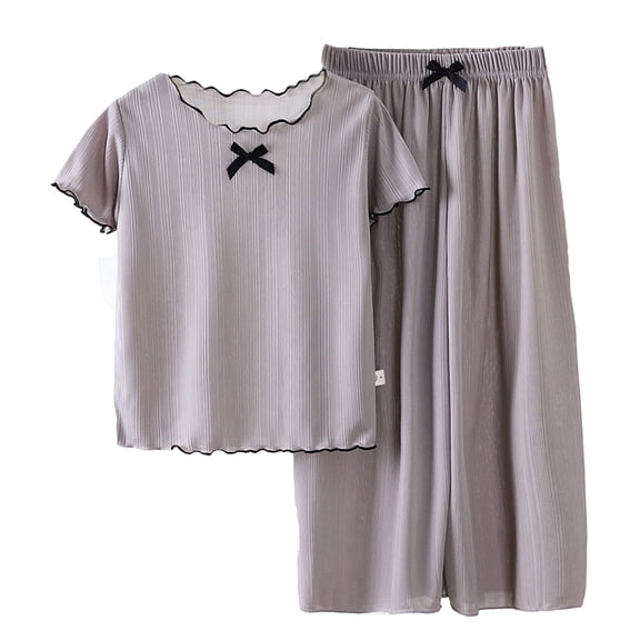Ticikt Girls 2 Piece Outfits Sets Ruffle Summer Casual Crewneck Sleeveless Tops Wide Leg Pants Tracksuits 2026 Summer Outfits Cute Kids Clothes,Color:Light Gray,Size:6-12 Months