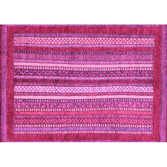Ahgly Company Indoor Rectangle Abstract Pink Modern Area Rugs, 2' x 3'