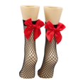 thumbnail image 4 of Chaussettes Résille pour Femmes Chaussettes Hautes en Maille Bas de Mode avec Noeud en Satin, 4 of 6