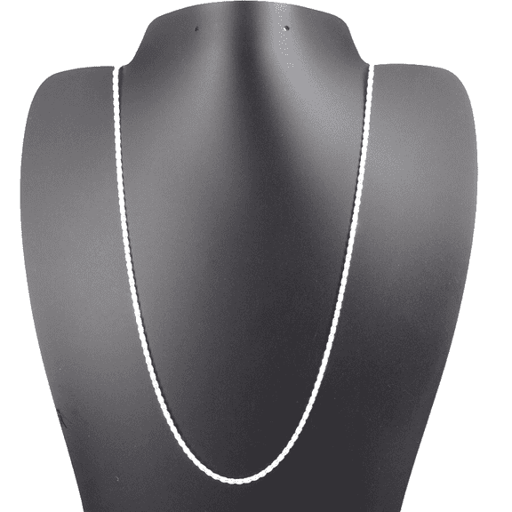 MST Solid 925 Sterling Silver 24" Diamond Cut Rope Chain Necklace – 2MM, Italian, Unisex for All Ages